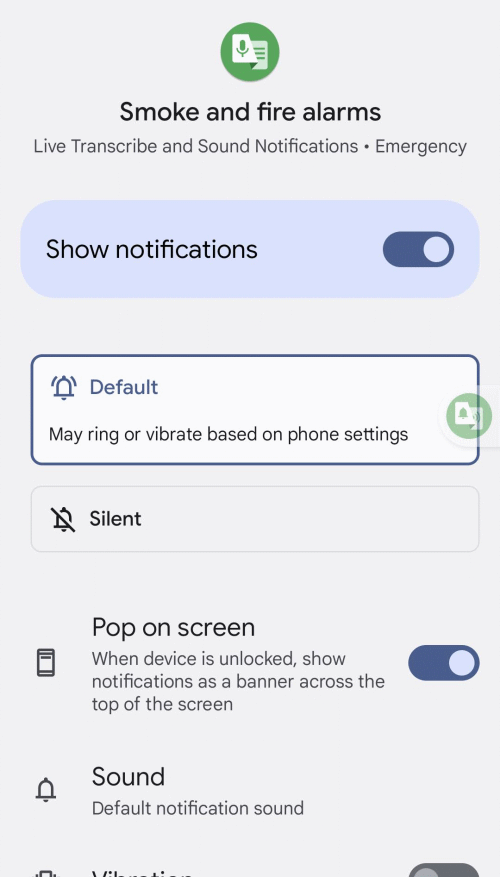 Tap on each sound to set individual alerts.